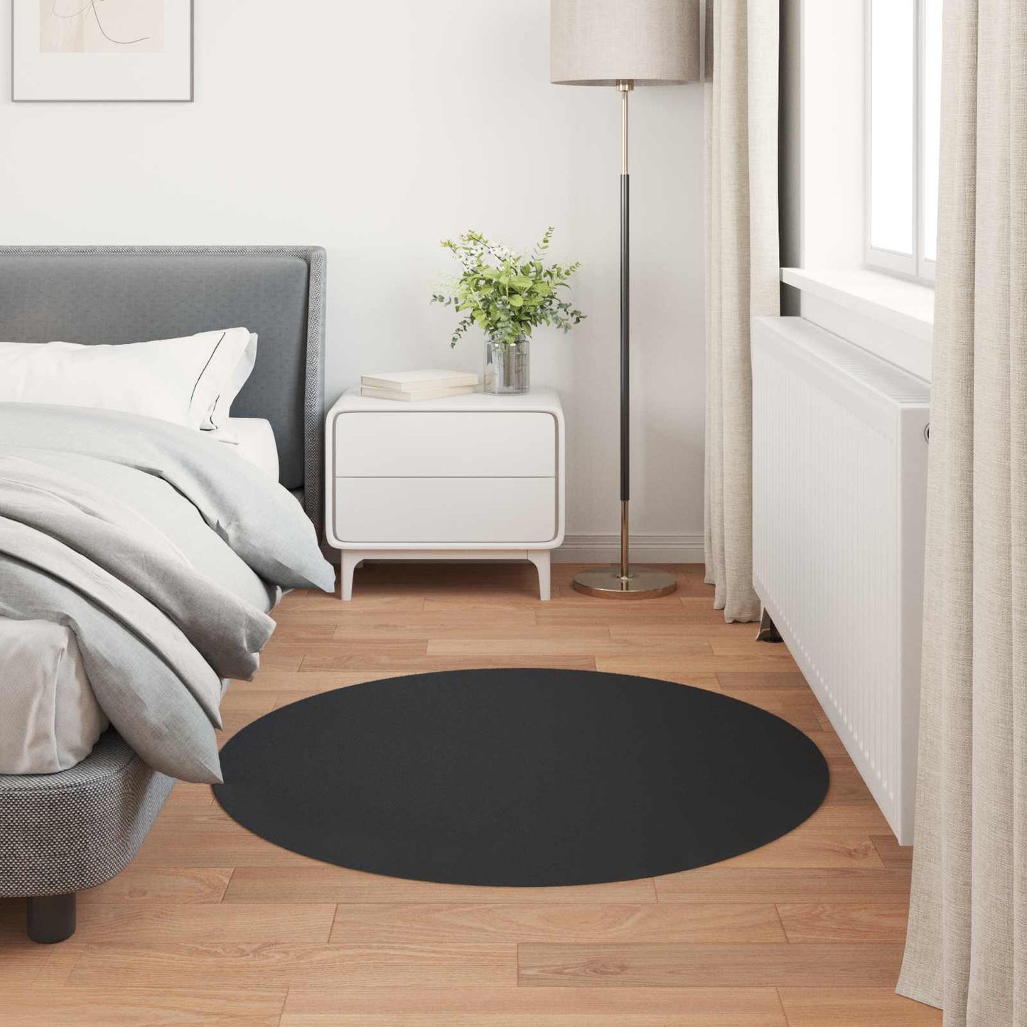 Antislip vloerkleed van imitatie konijnenbont OLITE Zwart is nu te koop bij PeponiXL, paradijselijk wonen!