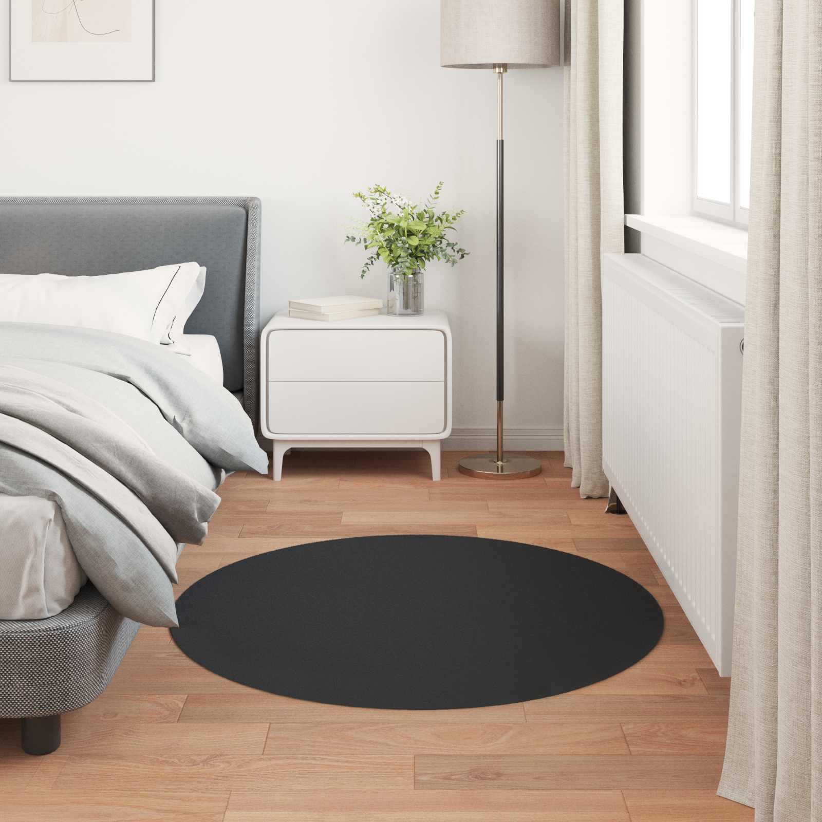 Antislip vloerkleed van imitatie konijnenbont OLITE Zwart is nu te koop bij PeponiXL, paradijselijk wonen!