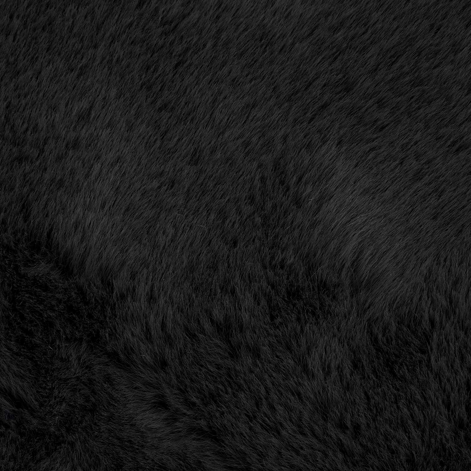 Antislip neplederen konijnenbont vloerkleed Olite Zwart is nu te koop bij PeponiXL, paradijselijk wonen!