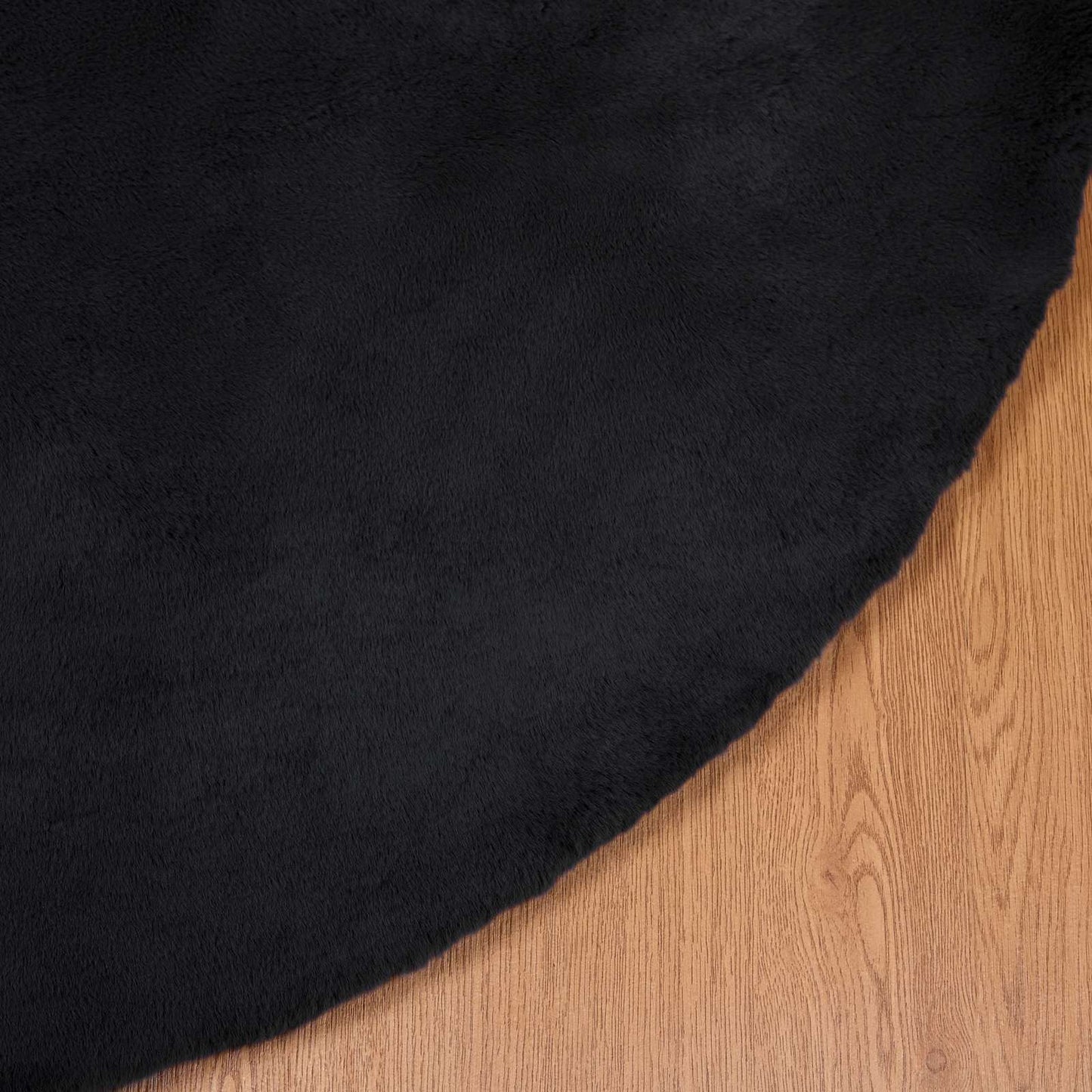Antislip vloerkleed van imitatie konijnenbont OLITE Zwart is nu te koop bij PeponiXL, paradijselijk wonen!