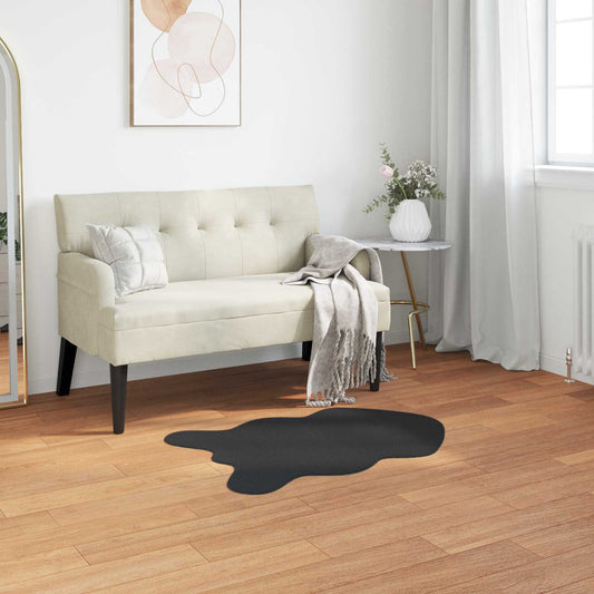 Antislip vloerkleed van imitatie konijnenbont OLITE Zwart is nu te koop bij PeponiXL, paradijselijk wonen!