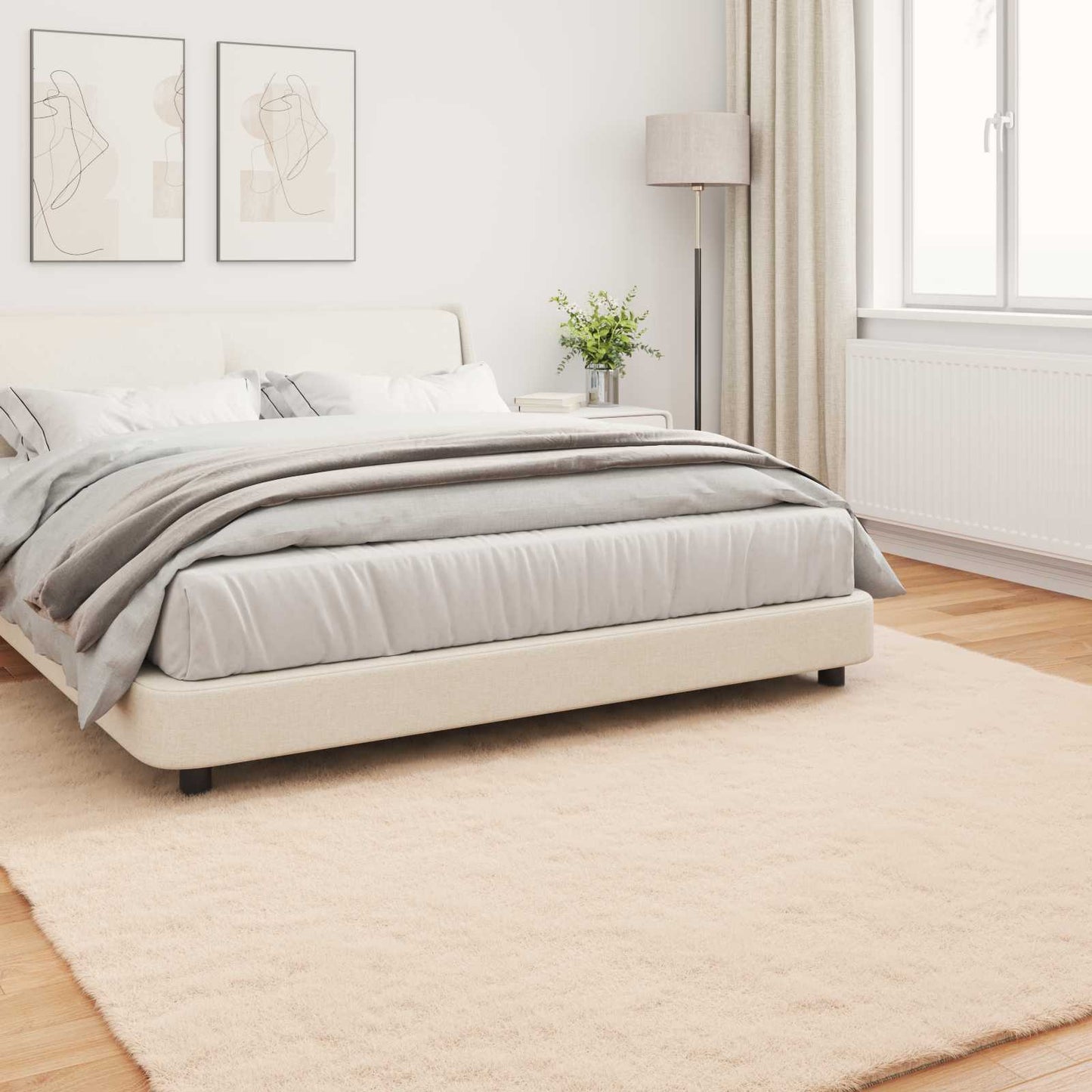 Antislip vloerkleed van imitatie konijnenbont OLITE Taupe is nu te koop bij PeponiXL, paradijselijk wonen!