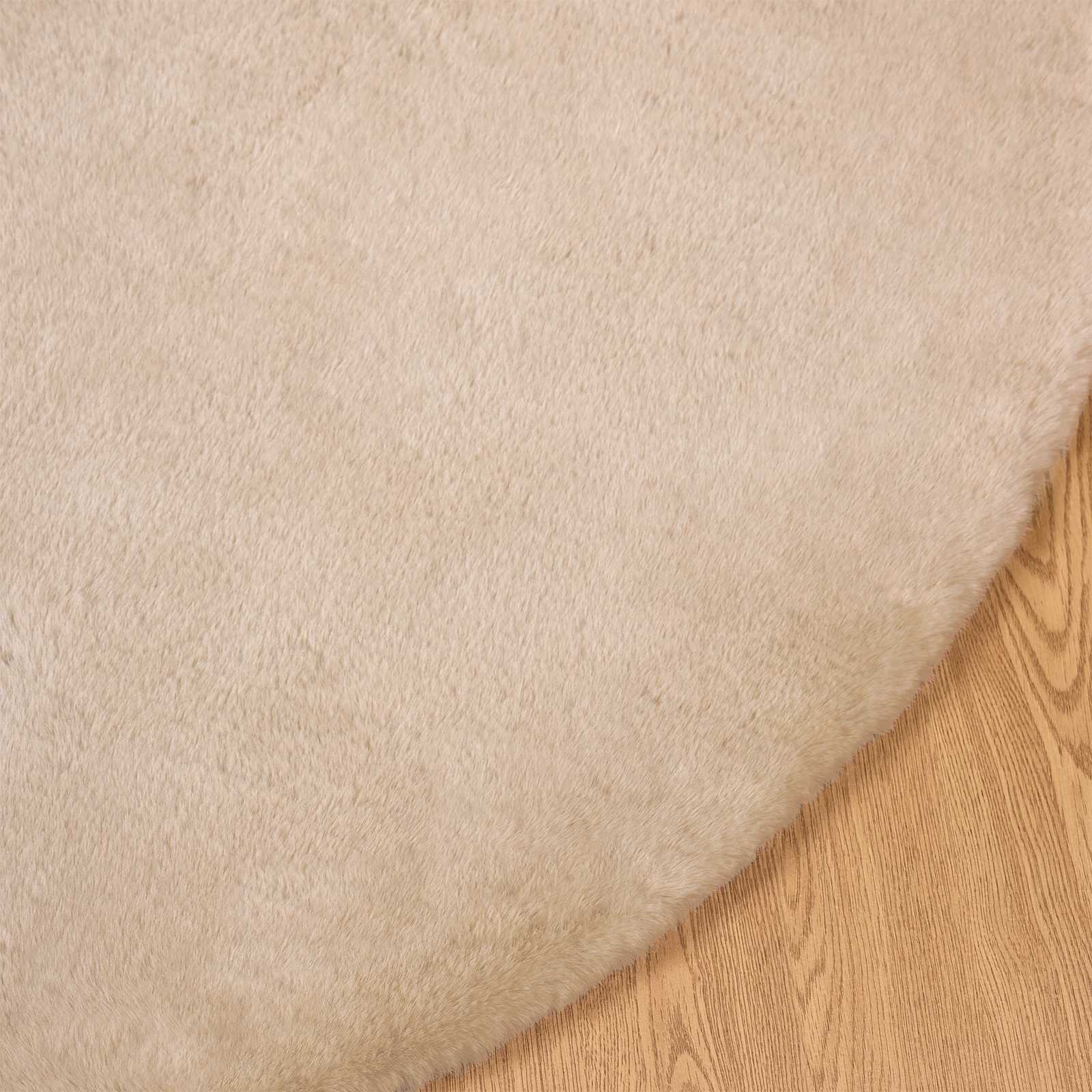 Antislip vloerkleed van imitatie konijnenbont OLITE Taupe is nu te koop bij PeponiXL, paradijselijk wonen!