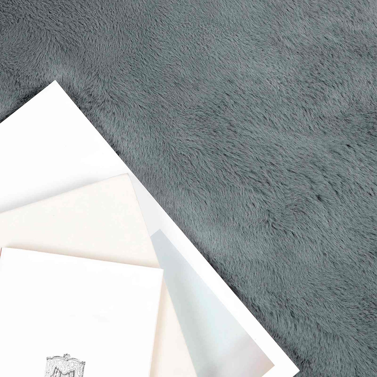 Antislip vloerkleed van imitatie konijnenbont OLITE 80 x 250 cm is nu te koop bij PeponiXL, paradijselijk wonen!