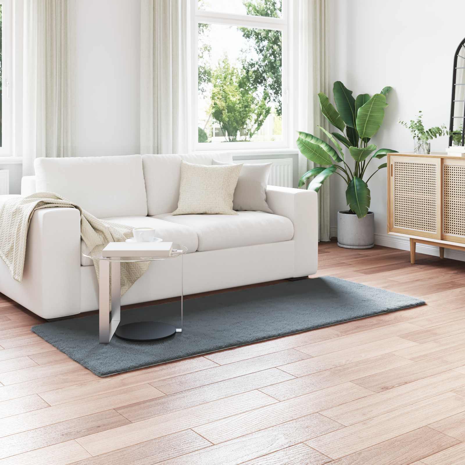 Antislip vloerkleed van imitatie konijnenbont OLITE Polyester is nu te koop bij PeponiXL, paradijselijk wonen!