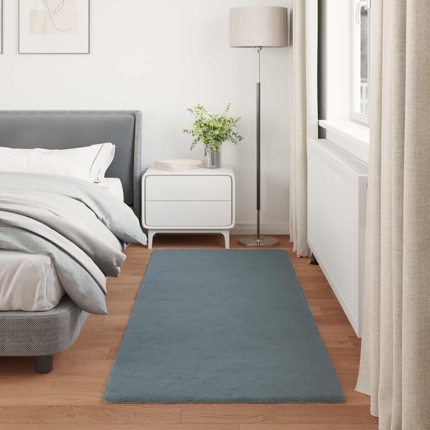 Antislip vloerkleed van imitatie konijnenbont OLITE Polyester is nu te koop bij PeponiXL, paradijselijk wonen!