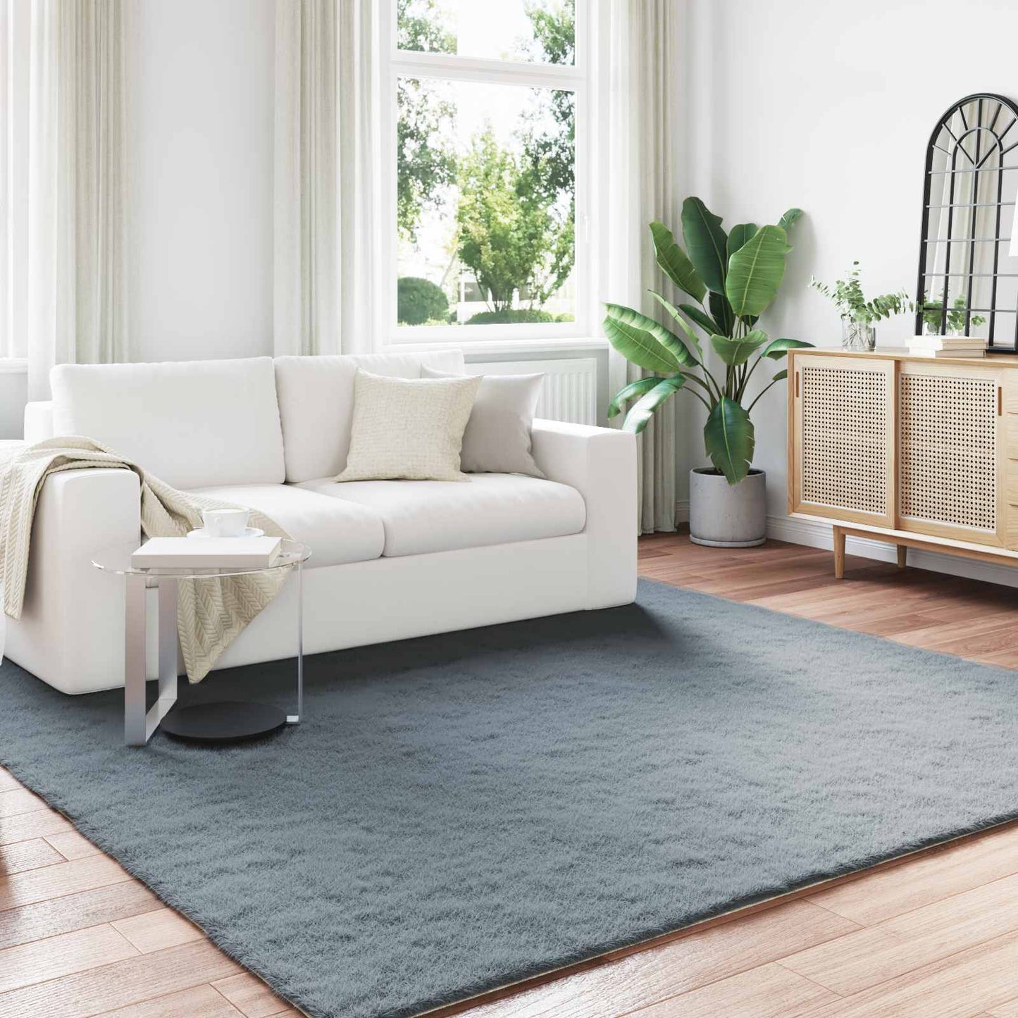 Antislip vloerkleed van imitatie konijnenbont OLITE Polyester is nu te koop bij PeponiXL, paradijselijk wonen!
