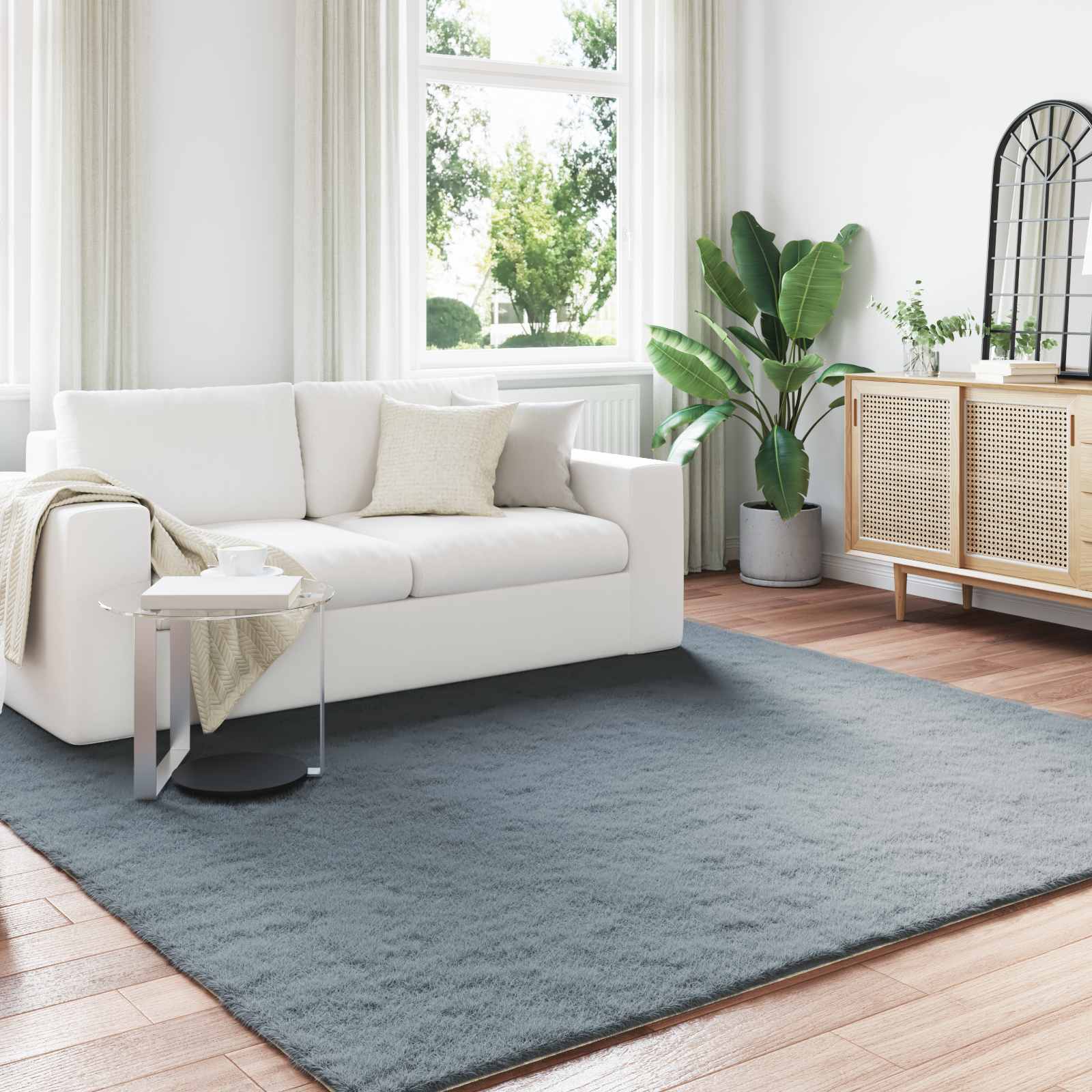 Antislip vloerkleed van imitatie konijnenbont OLITE Polyester is nu te koop bij PeponiXL, paradijselijk wonen!