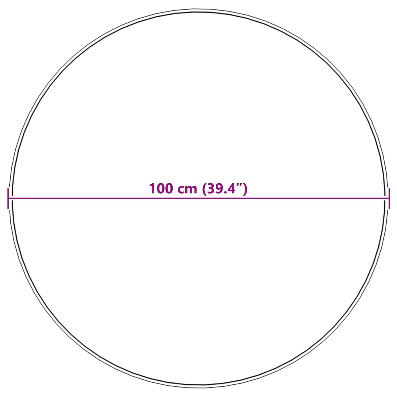 Antislip vloerkleed van imitatie konijnenbont OLITE Ø 100 cm is nu te koop bij PeponiXL, paradijselijk wonen!