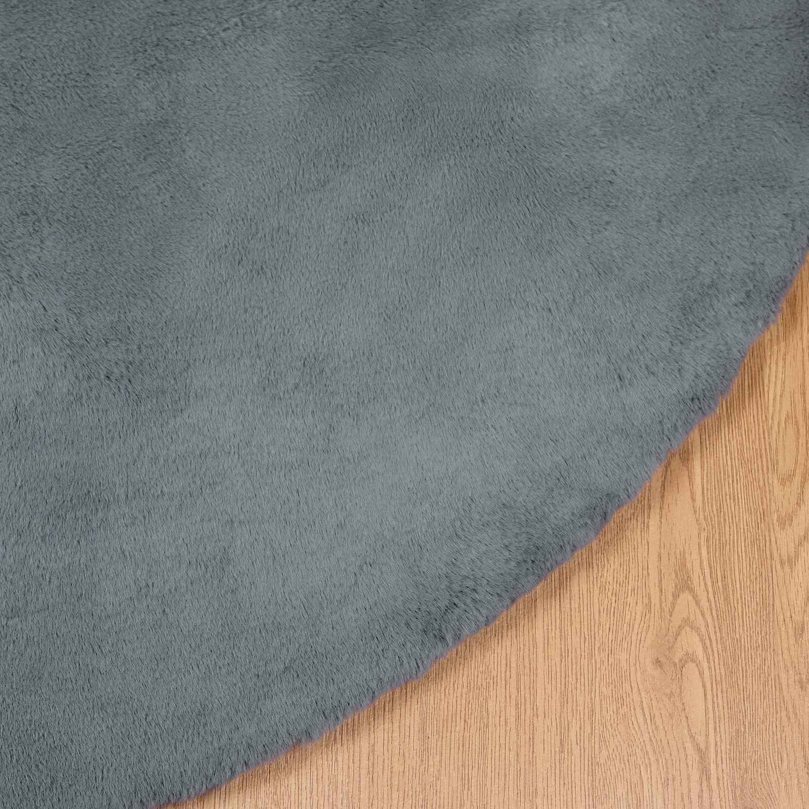 Antislip neplederen konijnenbont vloerkleed Olite Antraciet is nu te koop bij PeponiXL, paradijselijk wonen!