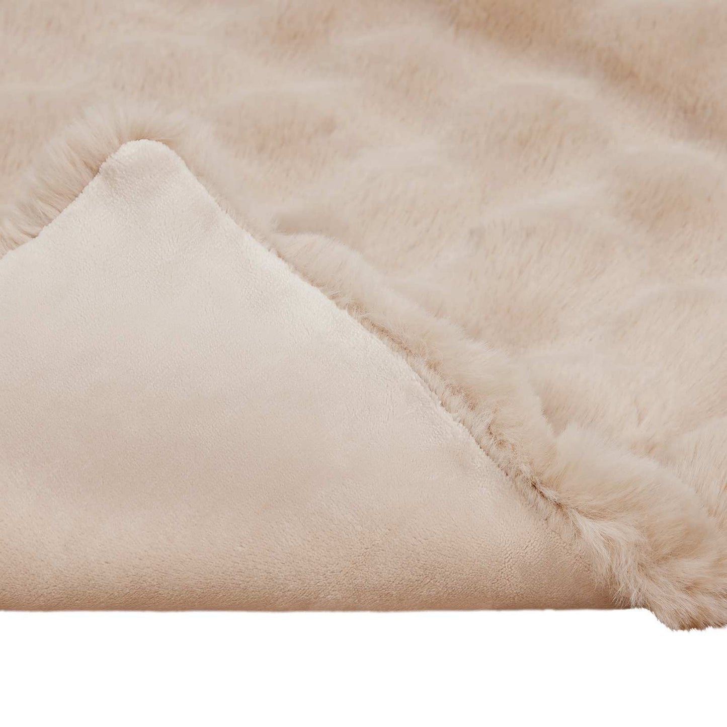 Antislip deken van imitatie konijnenbont Olite Beige Polyester is nu te koop bij PeponiXL, paradijselijk wonen!