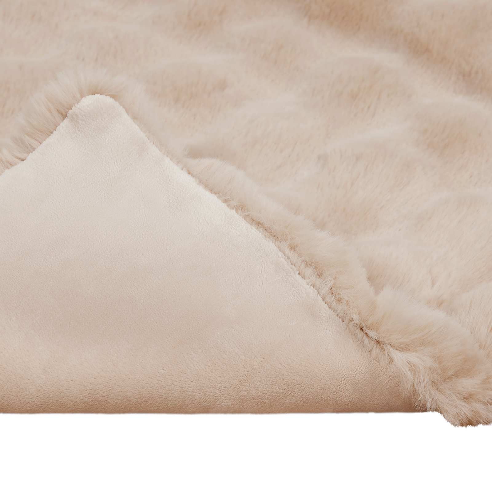 Antislip nep konijnenbont deken Olite 4 pcs Beige 240 x 270 cm is nu te koop bij PeponiXL, paradijselijk wonen!