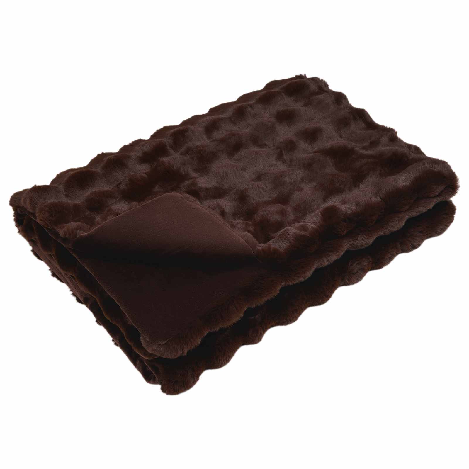 Antislip deken van imitatie konijnenbont Olite Kameel Polyester is nu te koop bij PeponiXL, paradijselijk wonen!