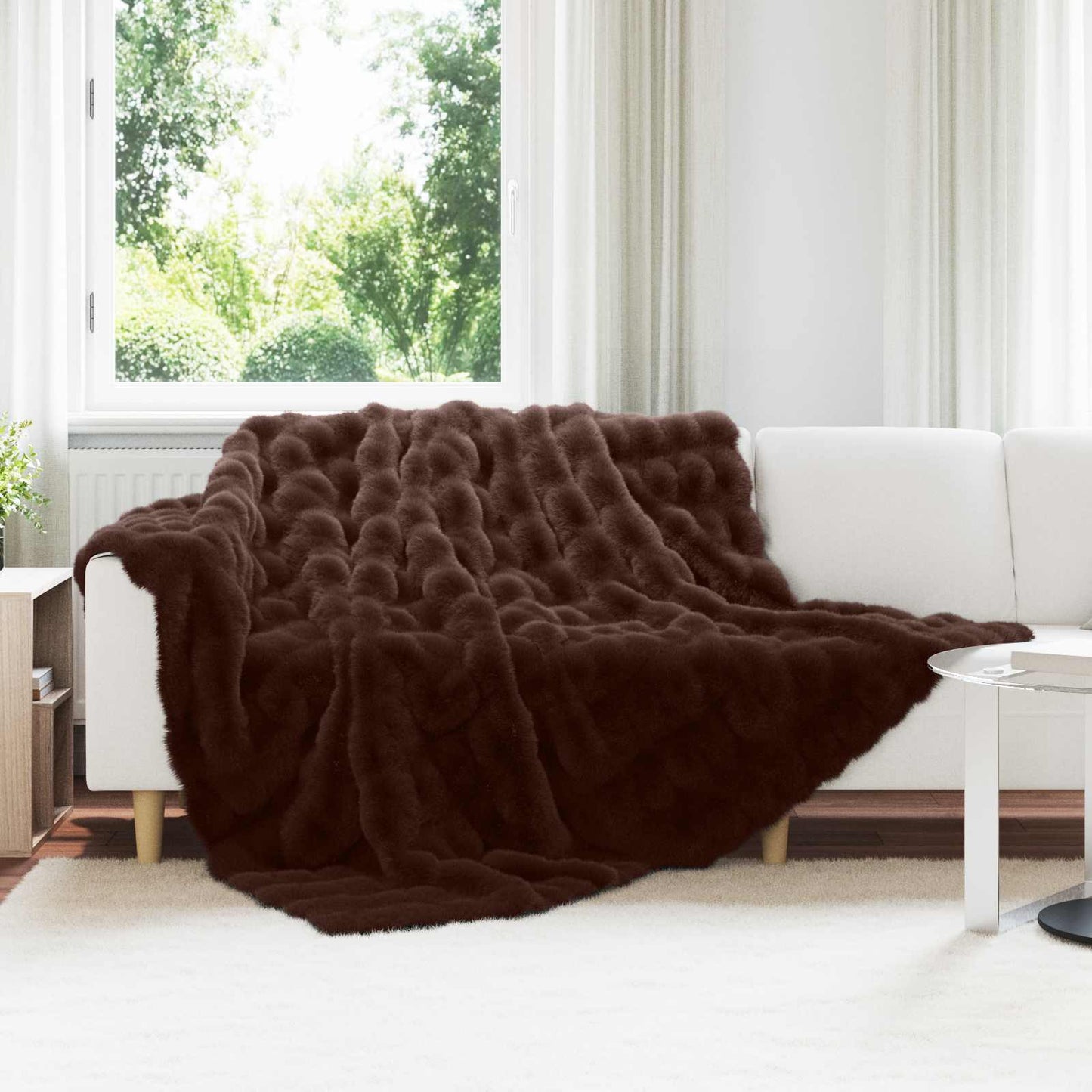 Antislip deken van imitatie konijnenbont Olite Kameel Polyester is nu te koop bij PeponiXL, paradijselijk wonen!