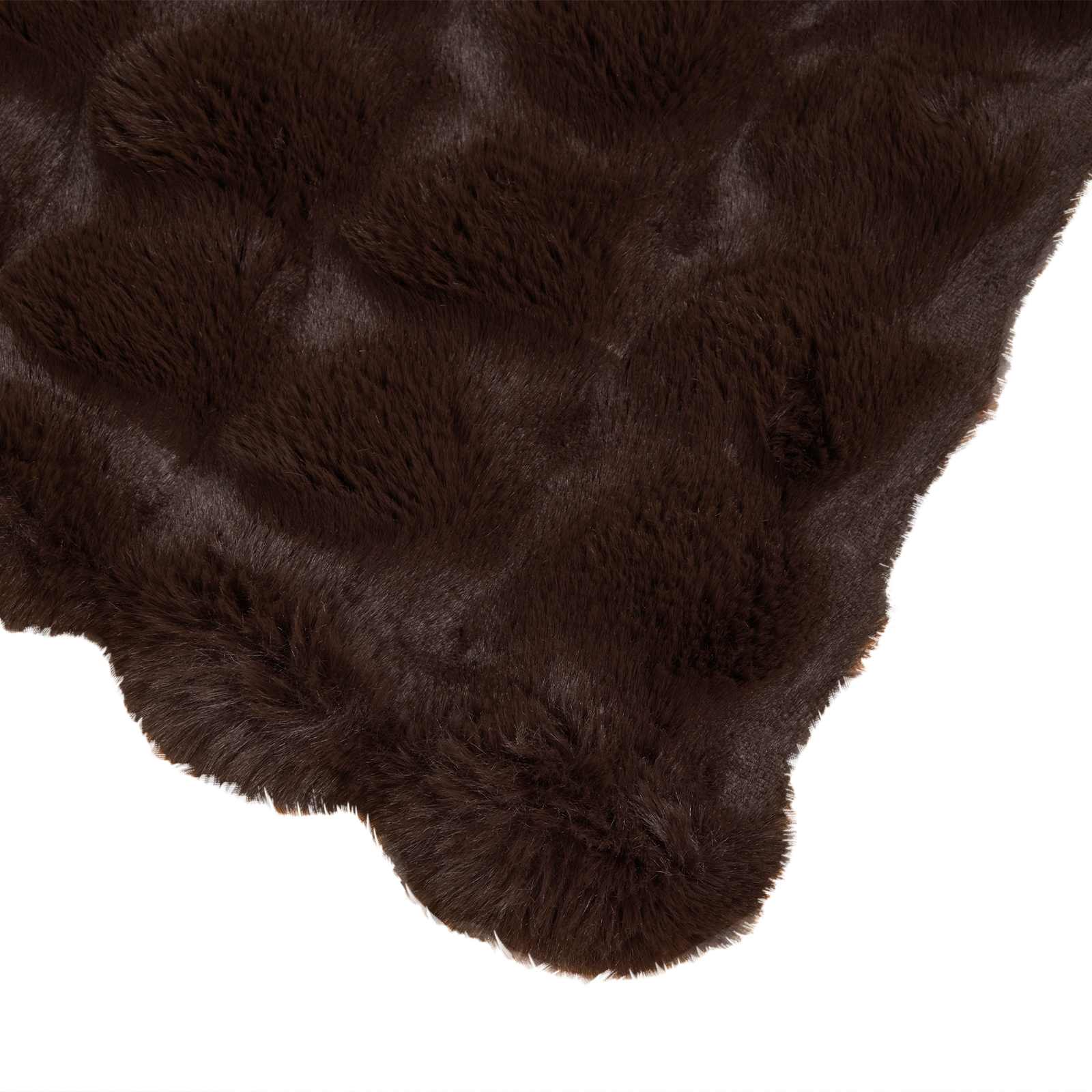 Antislip deken van imitatie konijnenbont Olite 4 pcs Kameel is nu te koop bij PeponiXL, paradijselijk wonen!