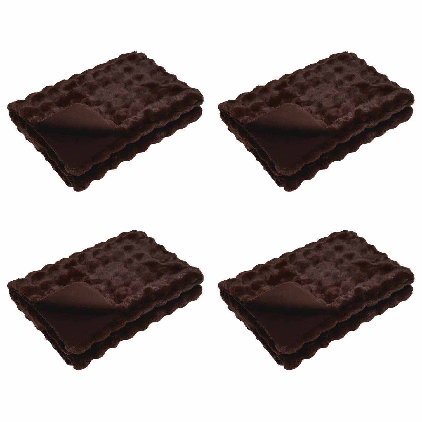 Antislip deken van imitatie konijnenbont Olite 4 pcs Kameel is nu te koop bij PeponiXL, paradijselijk wonen!