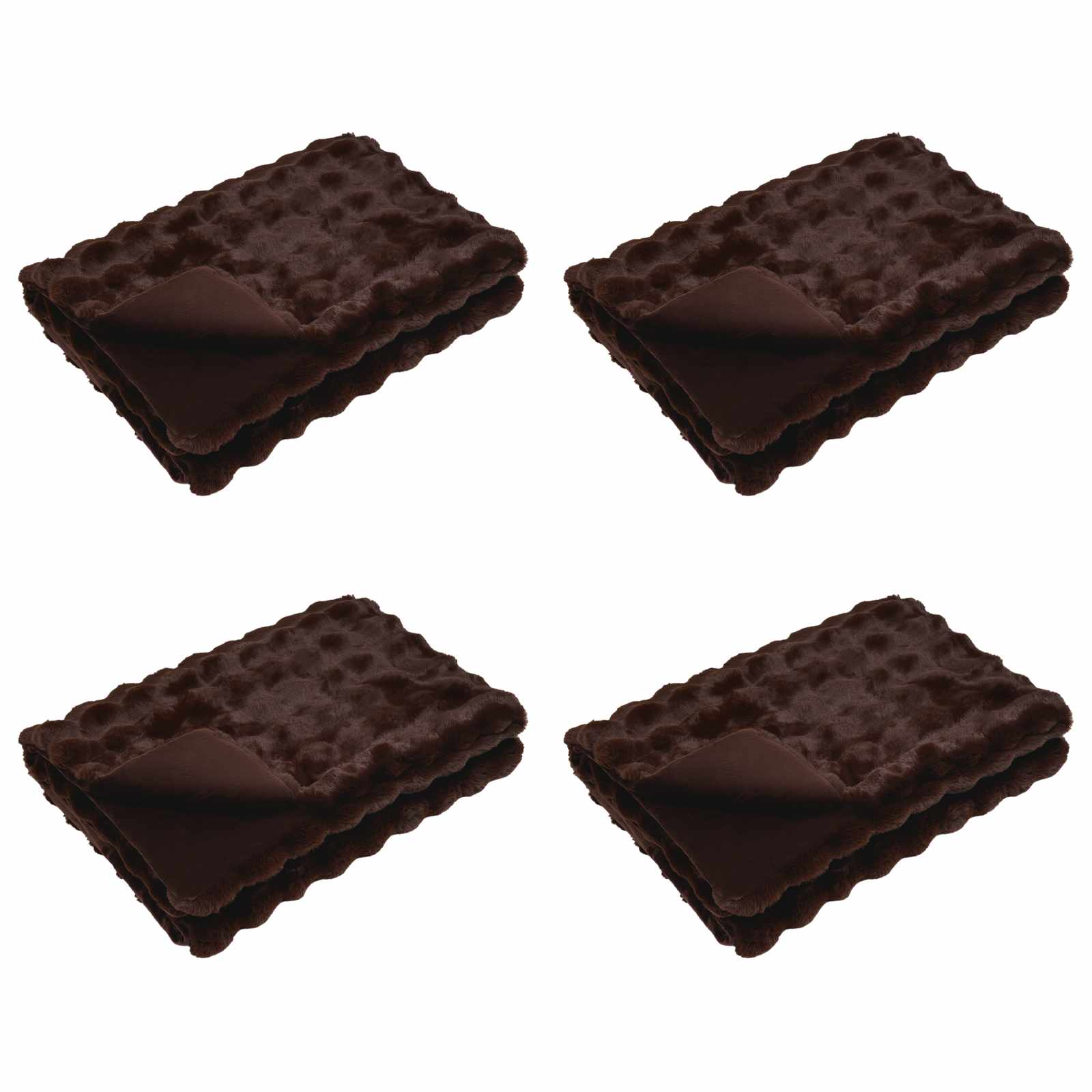Antislip deken van imitatie konijnenbont Olite 4 pcs Kameel is nu te koop bij PeponiXL, paradijselijk wonen!