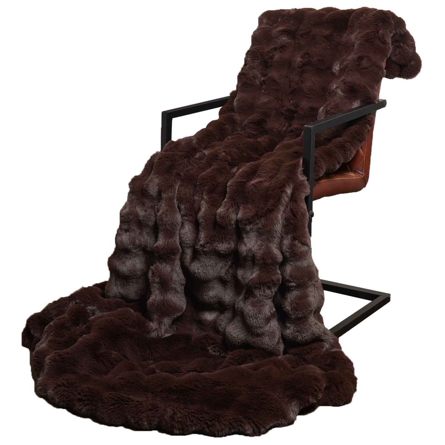 Antislip deken van imitatie konijnenbont Olite 4 pcs Kameel is nu te koop bij PeponiXL, paradijselijk wonen!