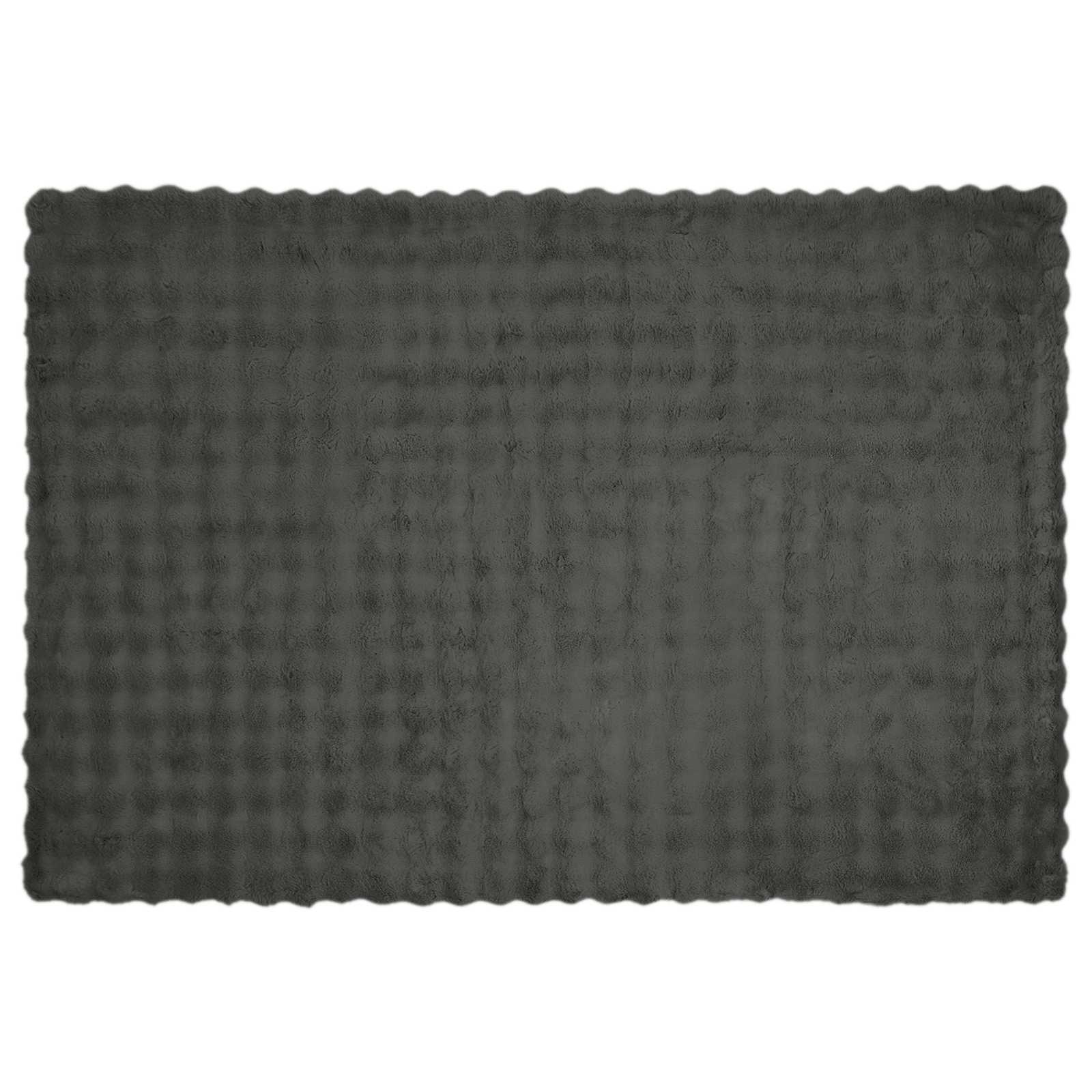 Antislip nep konijnenbont deken Olite 4 pcs Donkergrijs is nu te koop bij PeponiXL, paradijselijk wonen!