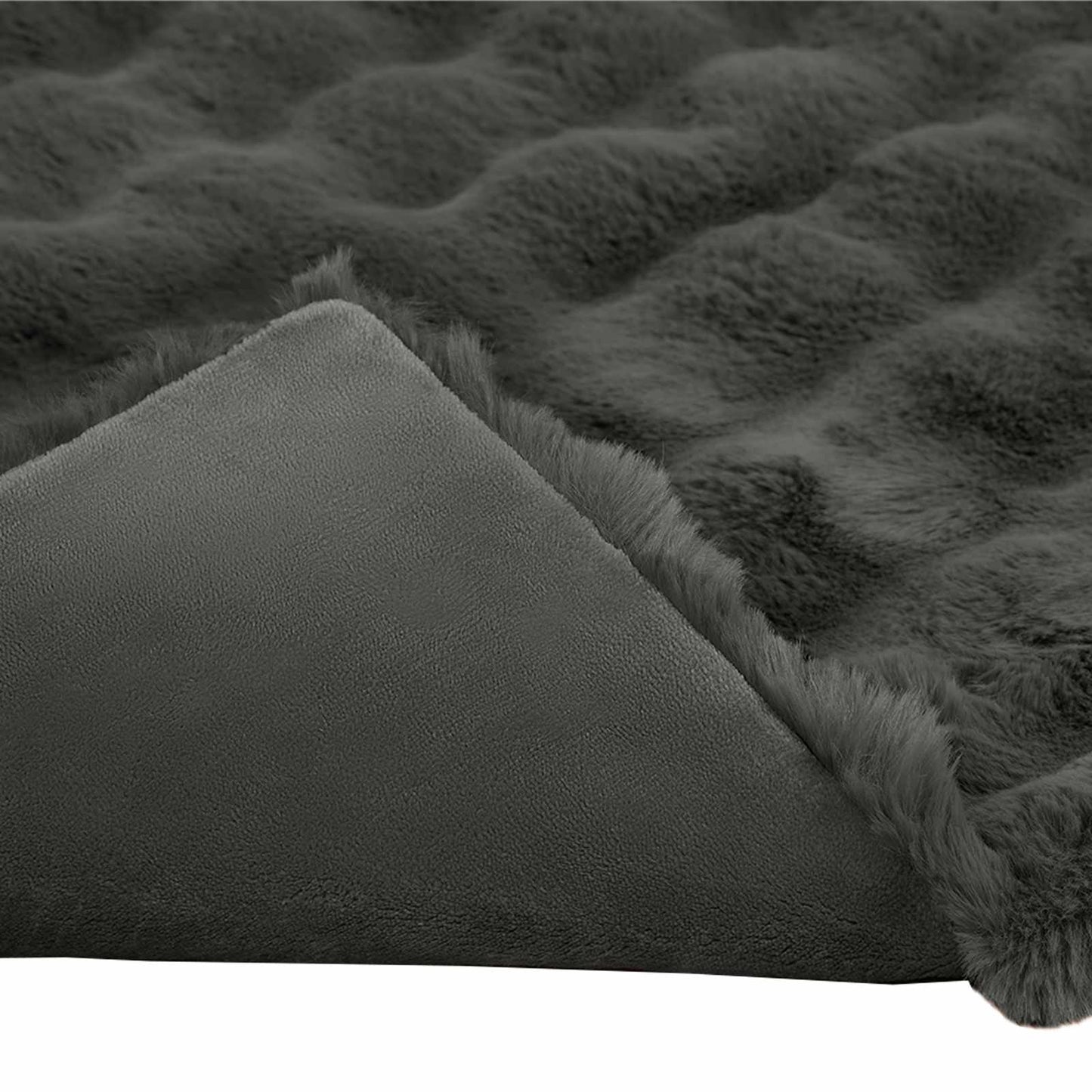 Antislip deken van imitatie konijnenbont Olite 4 pcs Polyester is nu te koop bij PeponiXL, paradijselijk wonen!