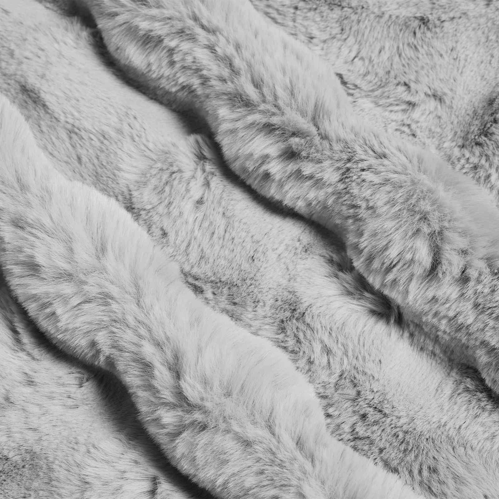 Antislip nep konijnenbont deken Olite 4 pcs Grijs 240 x 270 cm is nu te koop bij PeponiXL, paradijselijk wonen!