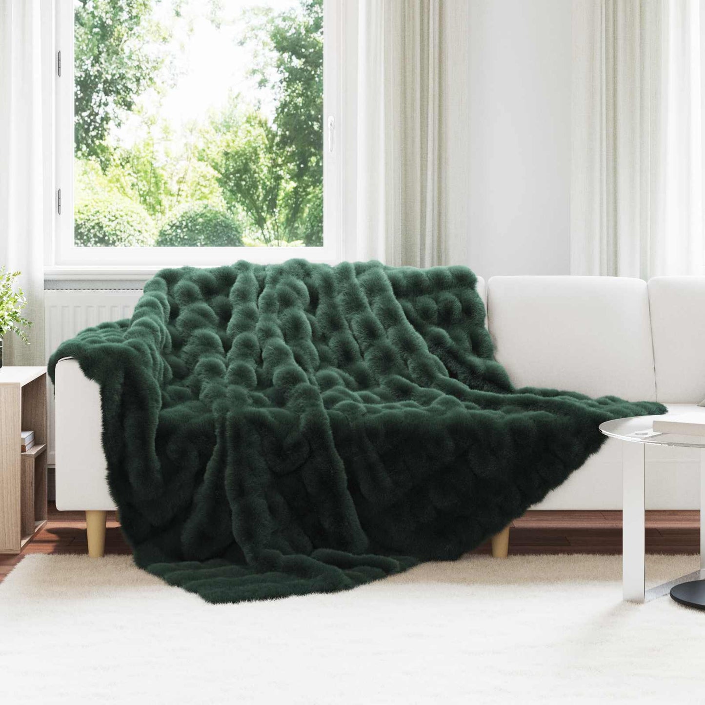 Antislip deken van imitatie konijnenbont Olite 4 pcs Polyester is nu te koop bij PeponiXL, paradijselijk wonen!