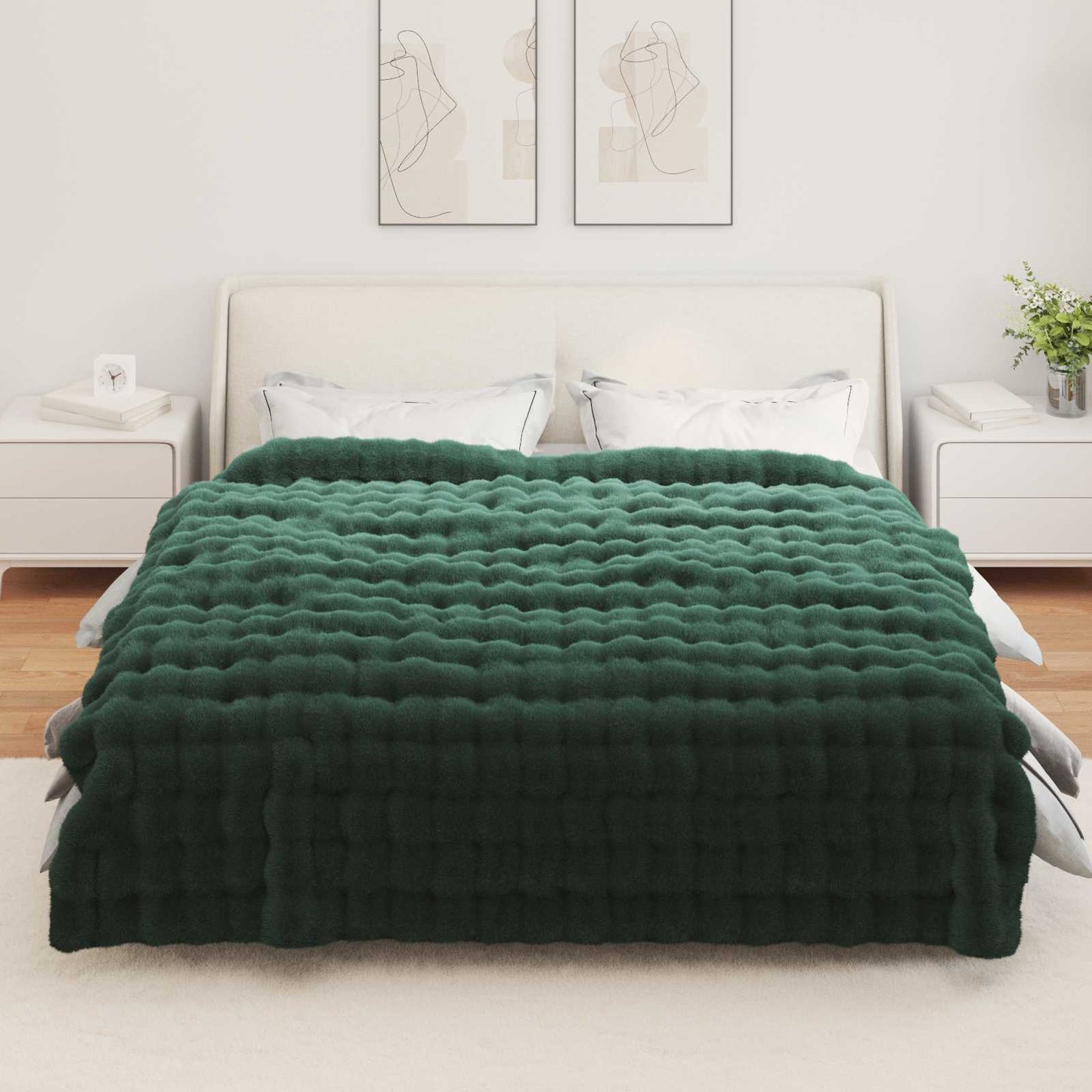 Antislip deken van imitatie konijnenbont Olite 4 pcs Polyester is nu te koop bij PeponiXL, paradijselijk wonen!