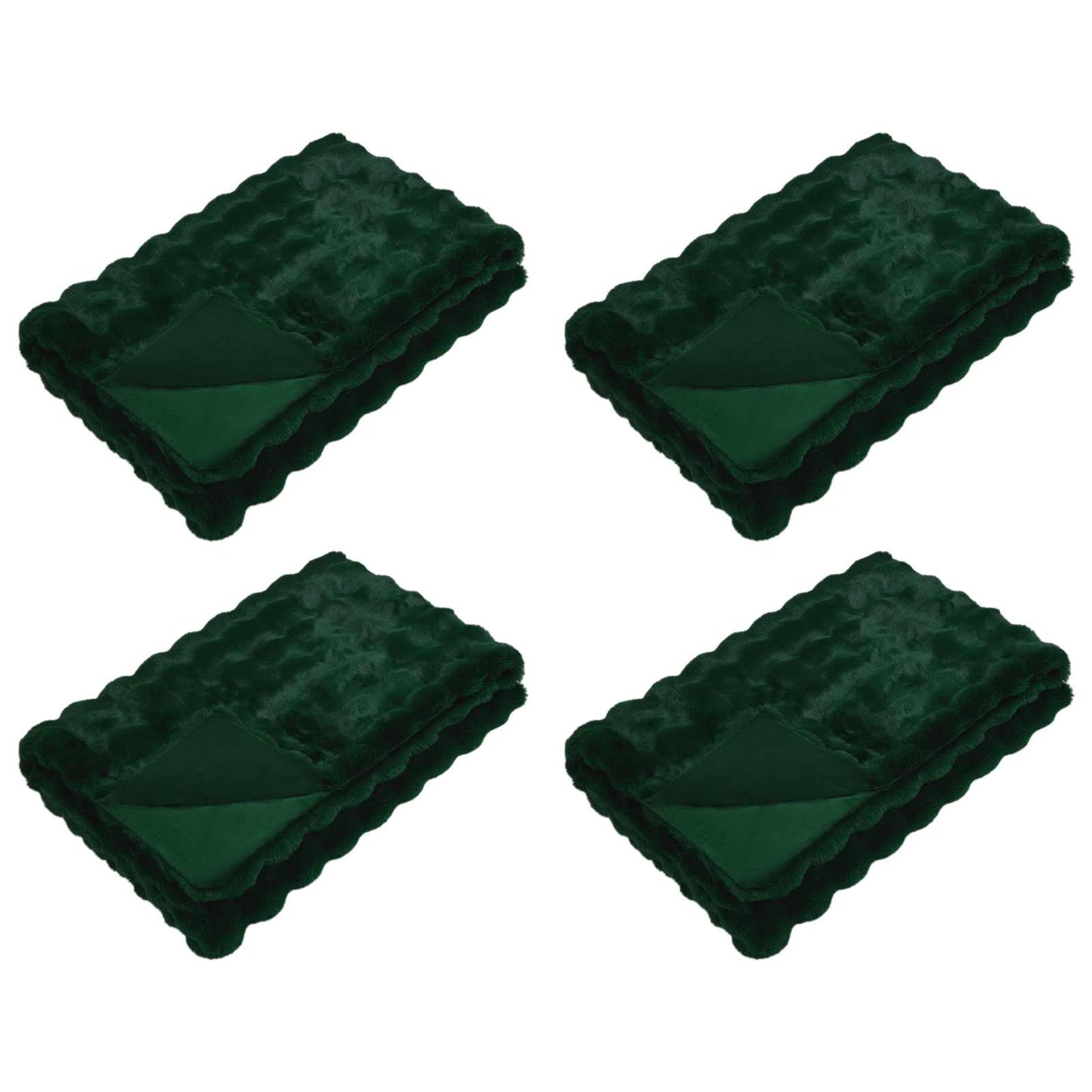 Antislip deken van imitatie konijnenbont Olite 4 pcs Polyester is nu te koop bij PeponiXL, paradijselijk wonen!