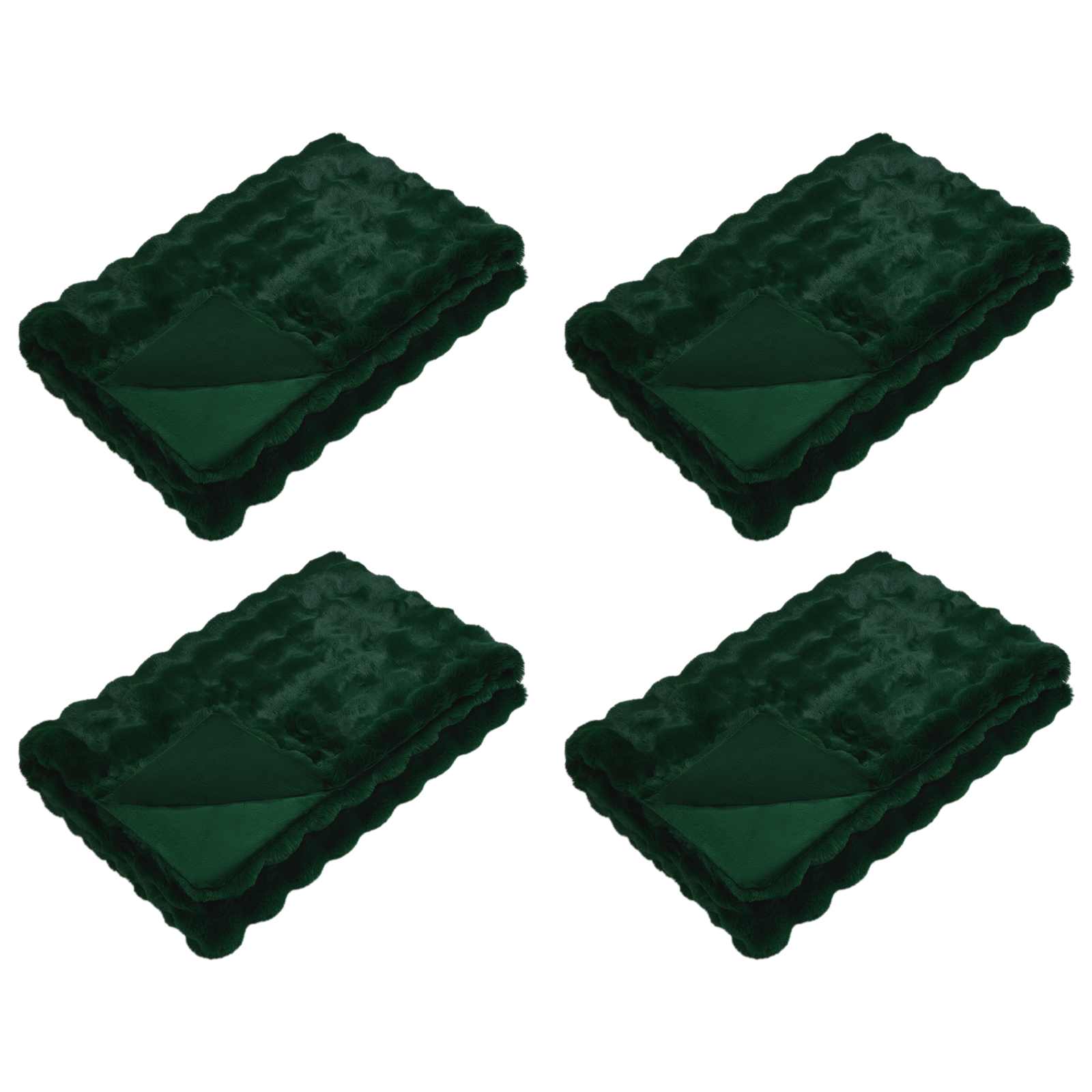 Antislip deken van imitatie konijnenbont Olite 4 pcs Polyester is nu te koop bij PeponiXL, paradijselijk wonen!
