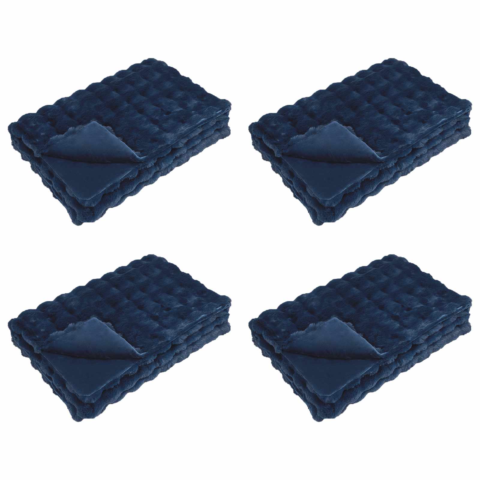 Antislip deken van imitatie konijnenbont Olite 4 pcs Polyester is nu te koop bij PeponiXL, paradijselijk wonen!