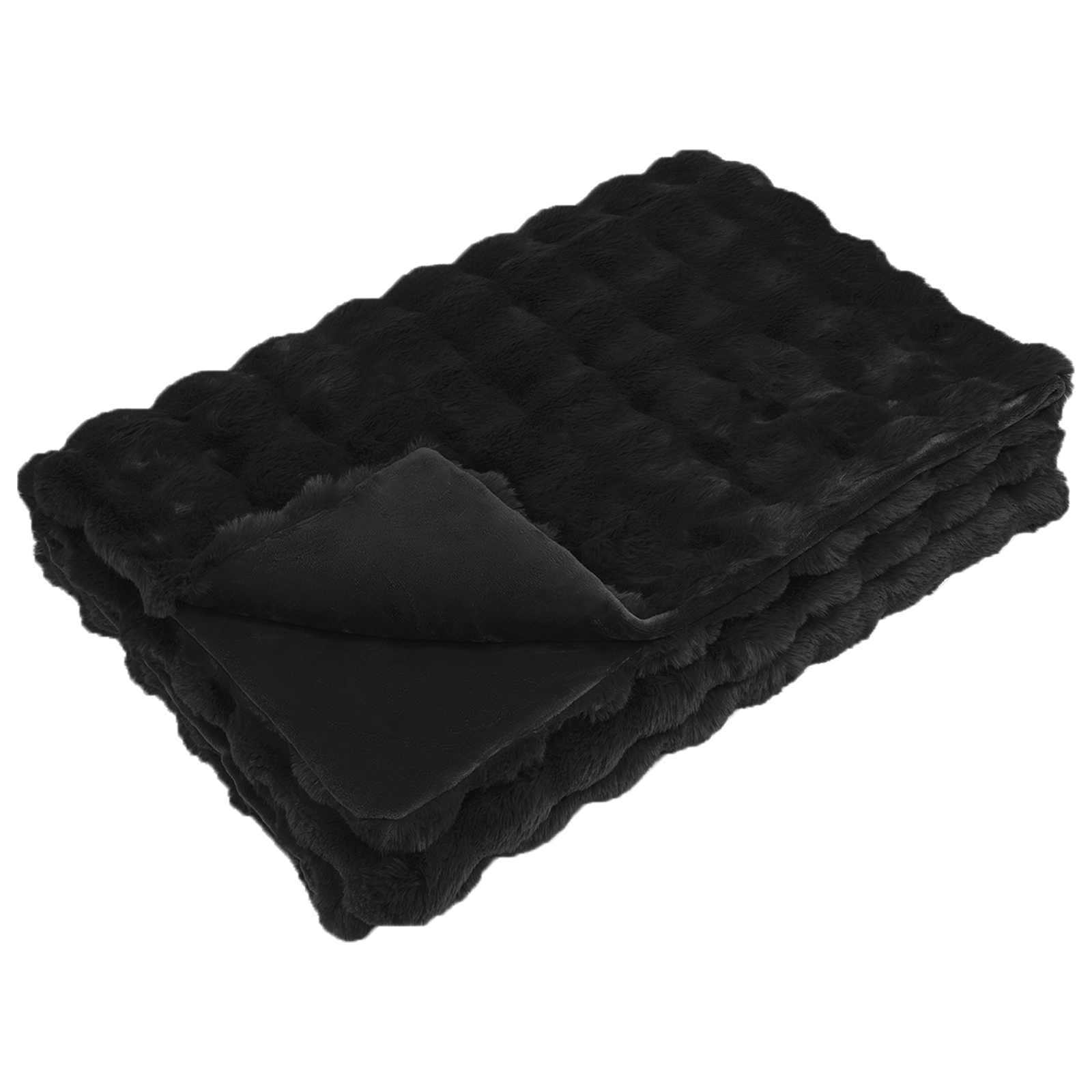 Antislip deken van imitatie konijnenbont Olite Zwart Polyester is nu te koop bij PeponiXL, paradijselijk wonen!