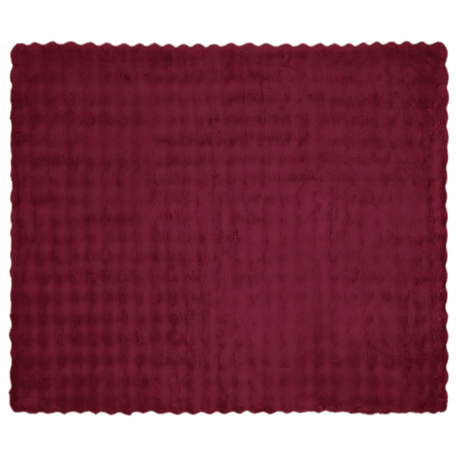 Antislip deken van imitatie konijnenbont Olite Bordeaux Rood is nu te koop bij PeponiXL, paradijselijk wonen!