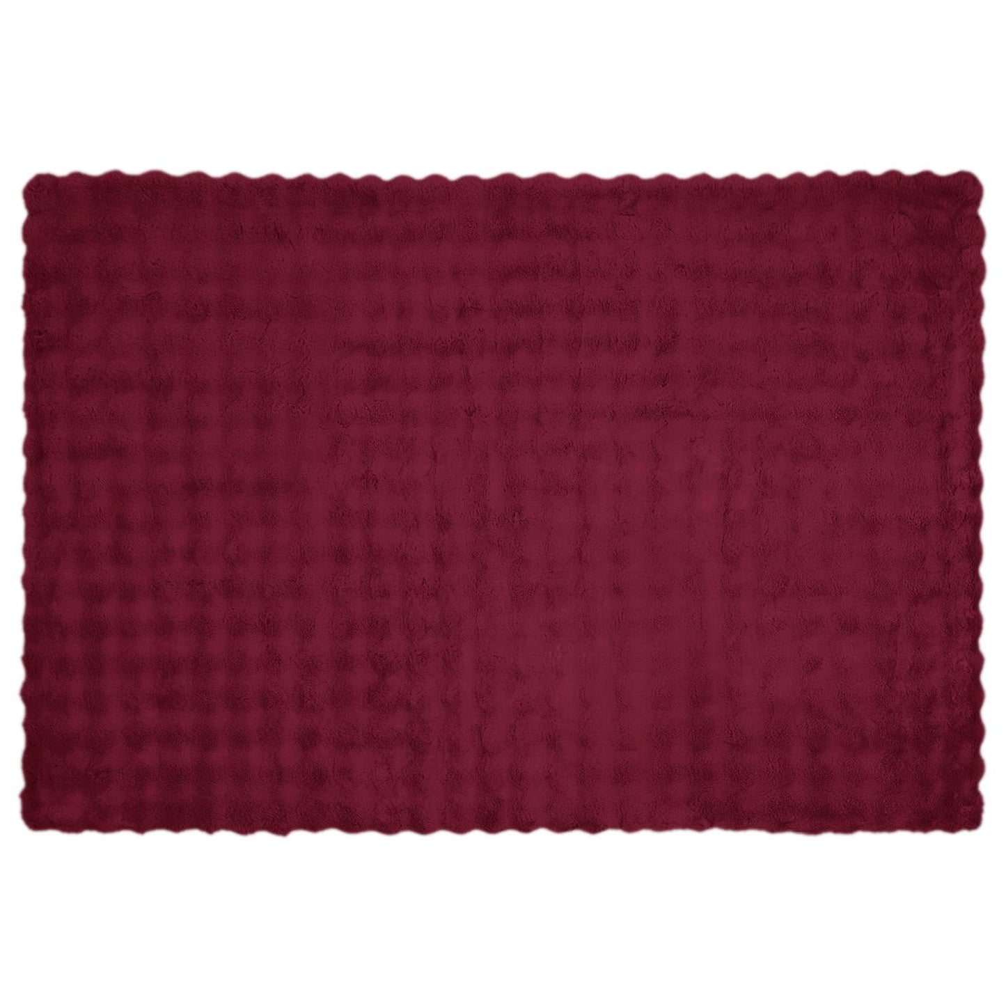 Antislip nep konijnenbont deken Olite 4 pcs Bordeaux Rood is nu te koop bij PeponiXL, paradijselijk wonen!