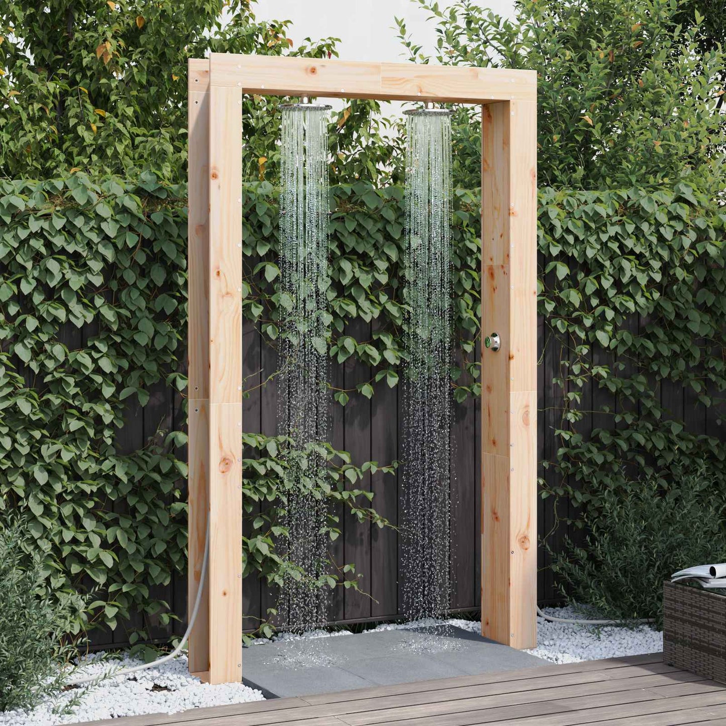 Buitendouche Naturel 137 x 23 x 226 cm Massief grenenhout is nu te koop bij PeponiXL, paradijselijk wonen!