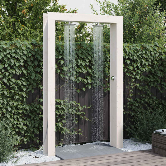 Buitendouche Wit 137 x 23 x 226 cm Massief grenenhout is nu te koop bij PeponiXL, paradijselijk wonen!