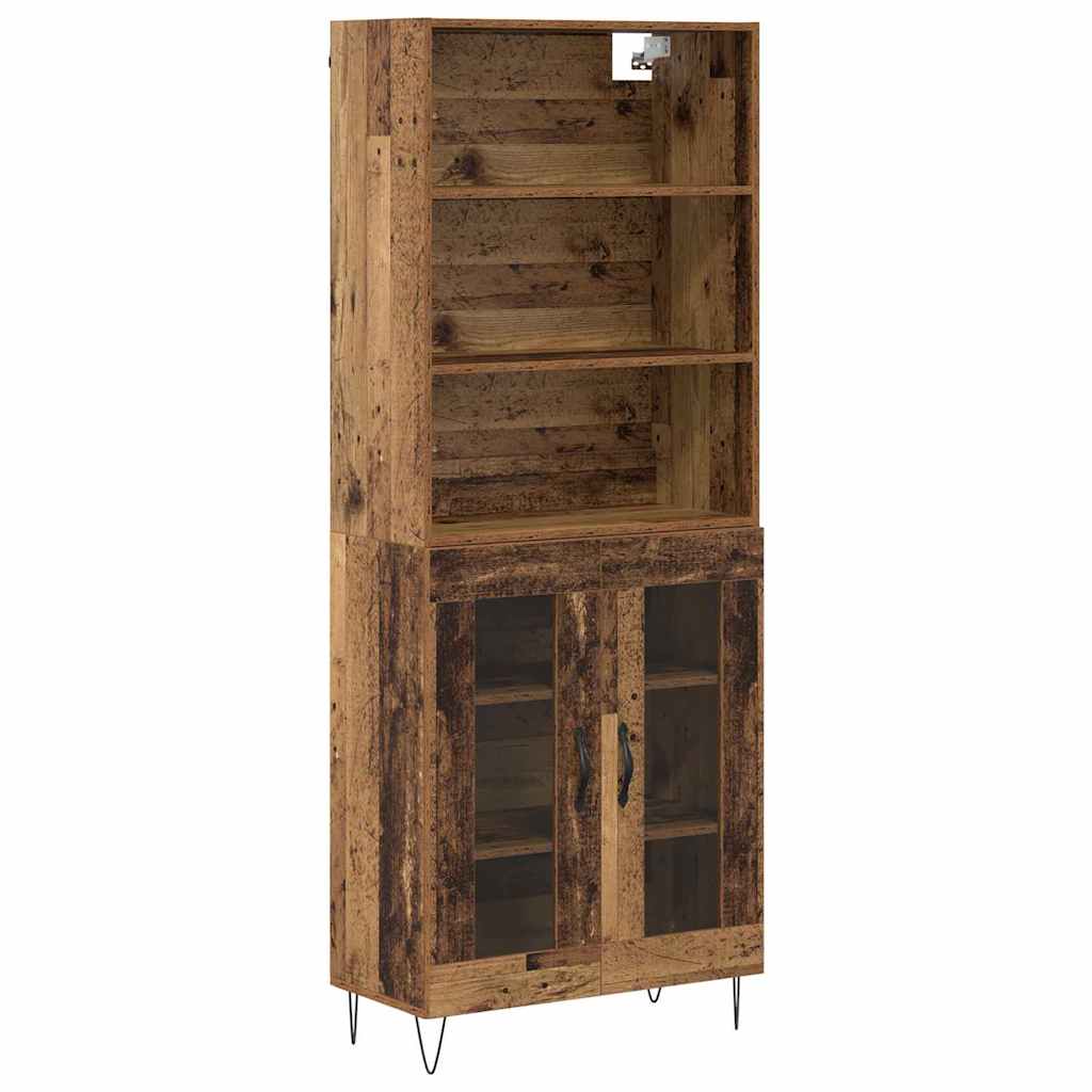Hoge kast 2 pcs Oudhout Bewerkt hout is nu te koop bij PeponiXL, paradijselijk wonen!