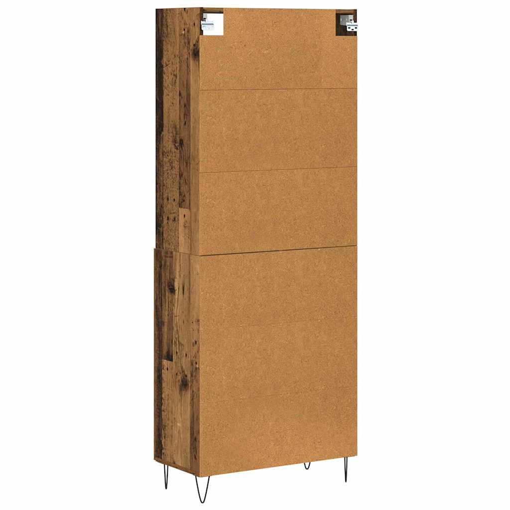 Hoge kast 2 pcs Oudhout Bewerkt hout is nu te koop bij PeponiXL, paradijselijk wonen!