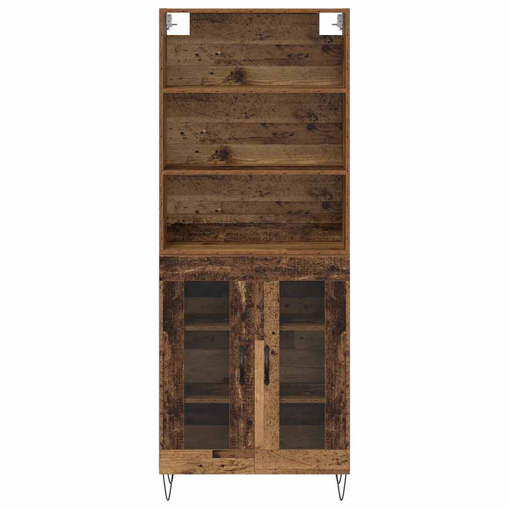 Hoge kast 2 pcs Oudhout Bewerkt hout is nu te koop bij PeponiXL, paradijselijk wonen!