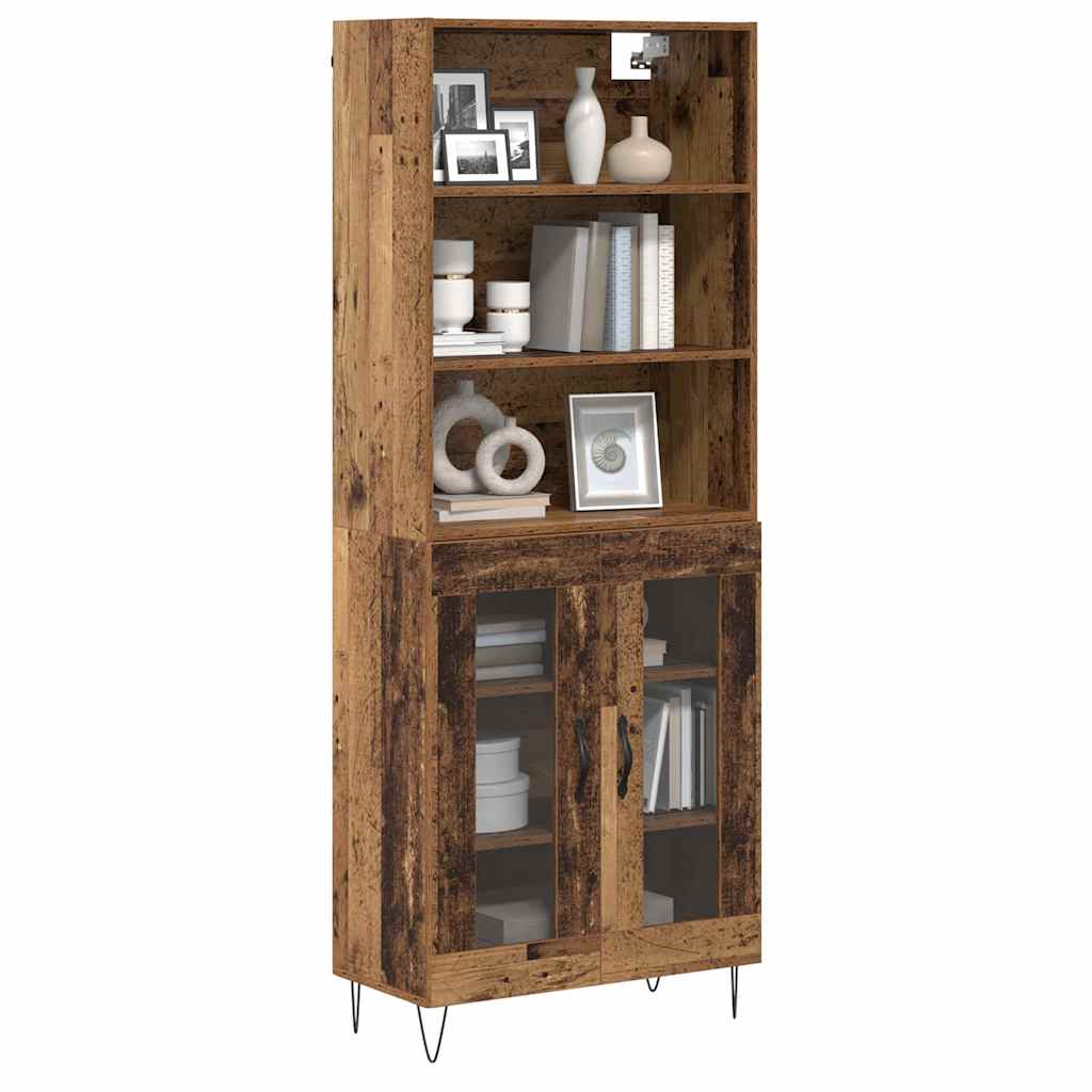 Hoge kast 2 pcs Oudhout Bewerkt hout is nu te koop bij PeponiXL, paradijselijk wonen!