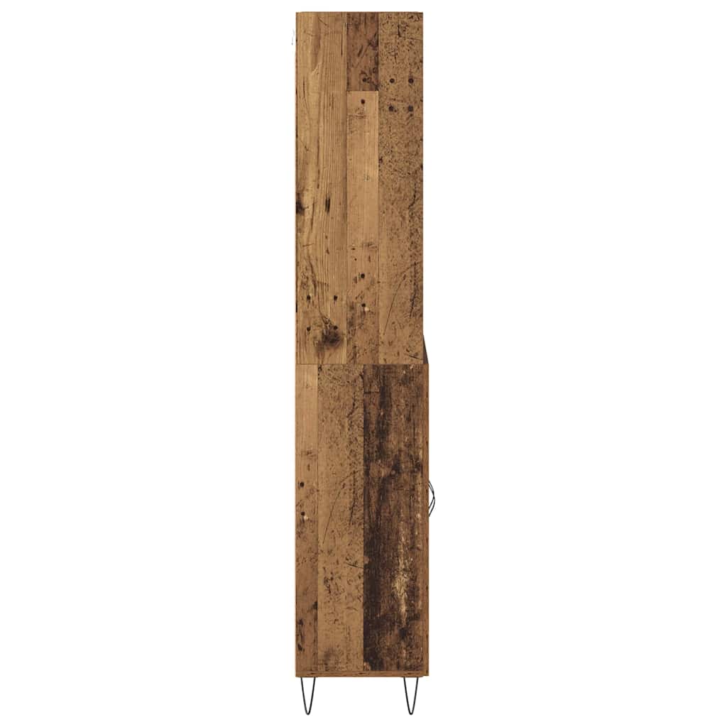 Hoge kast 2 pcs Oudhout Bewerkt hout is nu te koop bij PeponiXL, paradijselijk wonen!