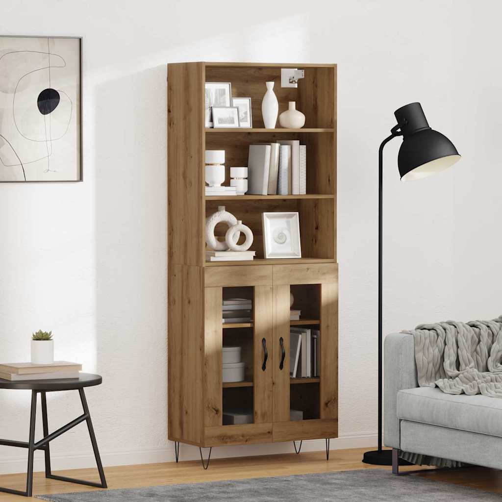 Hoge kast 2 pcs Artisan Eiken Bewerkt hout is nu te koop bij PeponiXL, paradijselijk wonen!