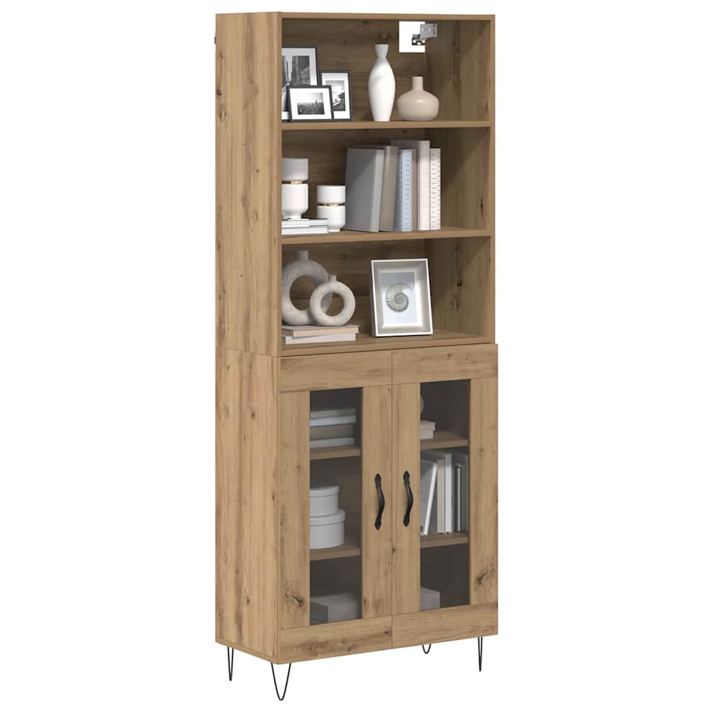 Hoge kast 2 pcs Artisan Eiken Bewerkt hout is nu te koop bij PeponiXL, paradijselijk wonen!