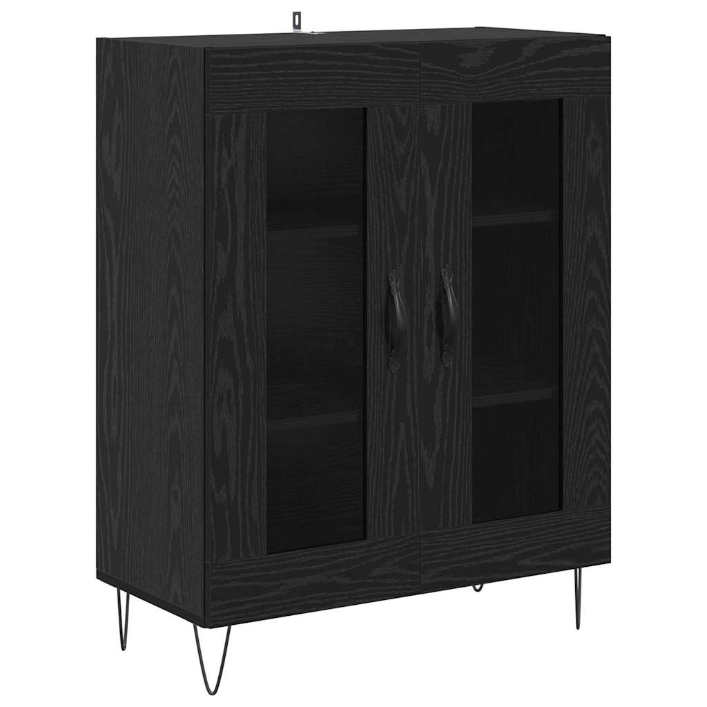 Hoge kast Zwart Eiken 69,5 x 34 x 180 cm Bewerkt hout is nu te koop bij PeponiXL, paradijselijk wonen!