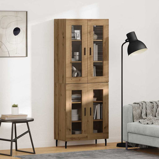 Hoge kast 2 pcs Artisan Eiken Geengineerd Hout en Glas is nu te koop bij PeponiXL, paradijselijk wonen!