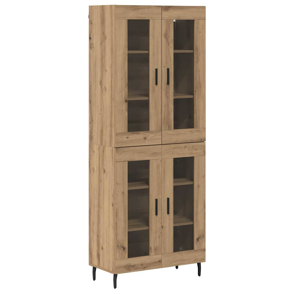 Hoge kast 2 pcs Artisan Eiken Geengineerd Hout en Glas is nu te koop bij PeponiXL, paradijselijk wonen!