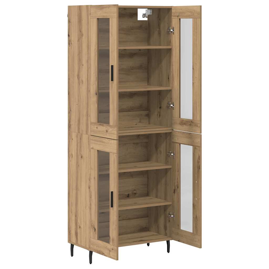 Hoge kast 2 pcs Artisan Eiken Geengineerd Hout en Glas is nu te koop bij PeponiXL, paradijselijk wonen!