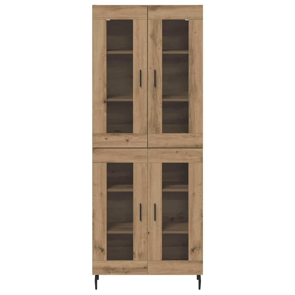 Hoge kast 2 pcs Artisan Eiken Geengineerd Hout en Glas is nu te koop bij PeponiXL, paradijselijk wonen!