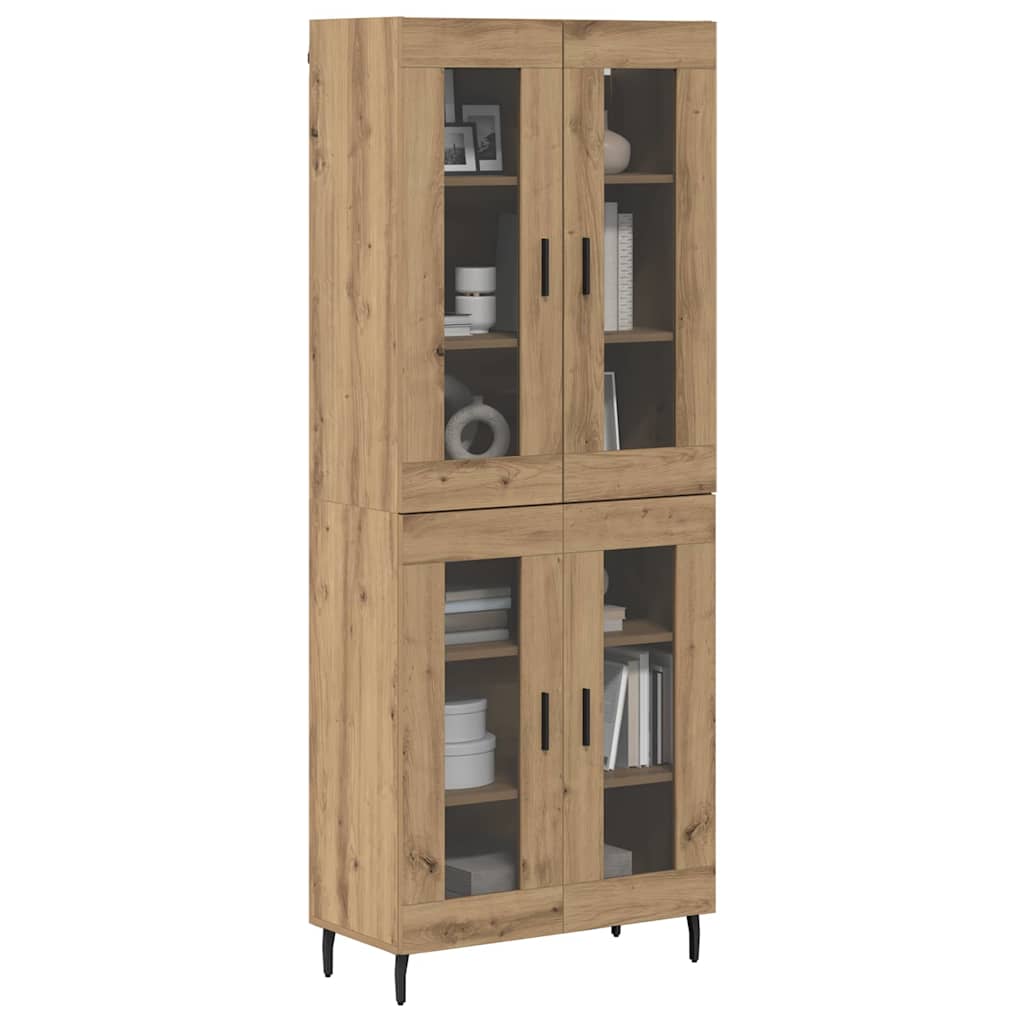 Hoge kast 2 pcs Artisan Eiken Geengineerd Hout en Glas is nu te koop bij PeponiXL, paradijselijk wonen!