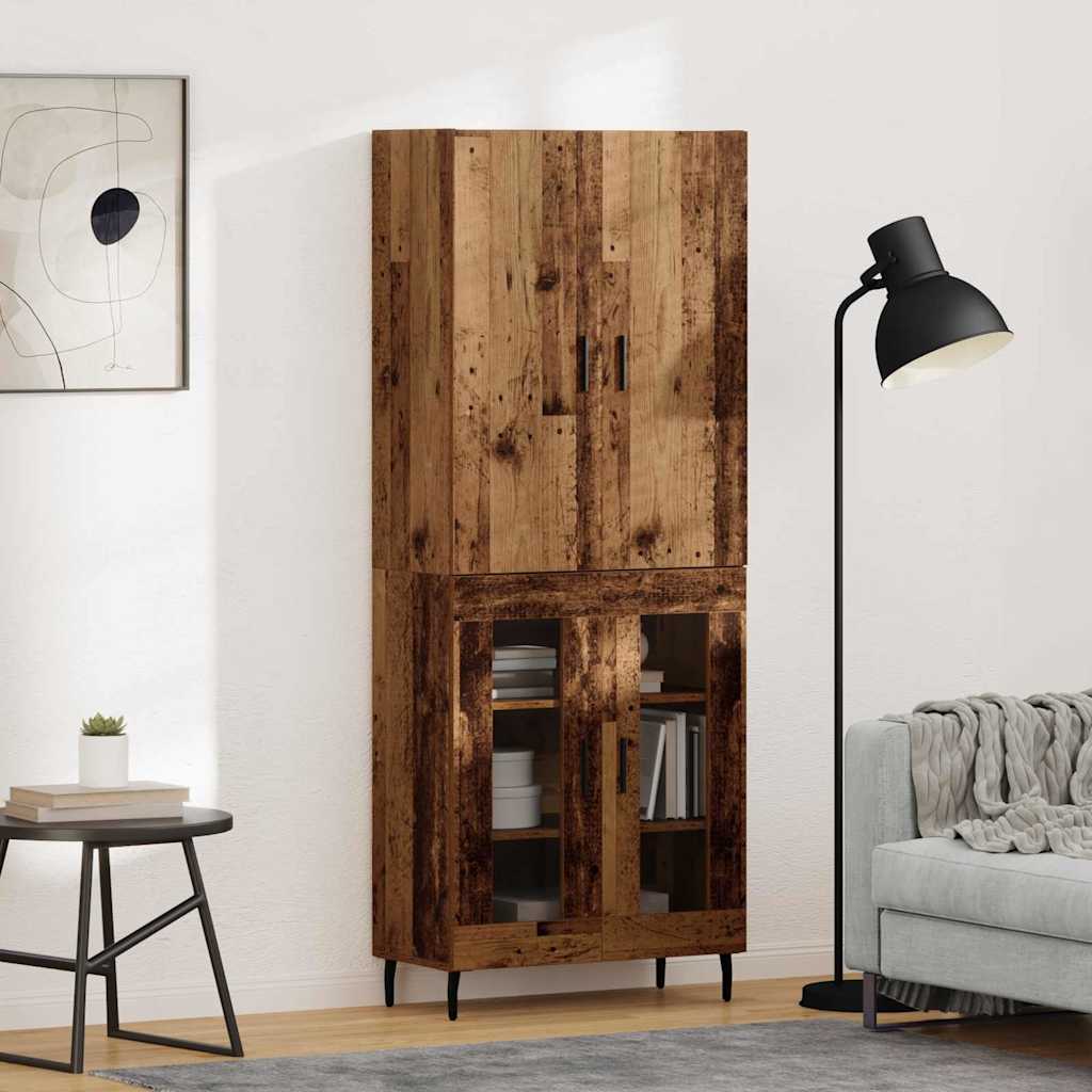 Hoge kast Oud hout 69,5 x 34 x 180 cm Bewerkt hout is nu te koop bij PeponiXL, paradijselijk wonen!