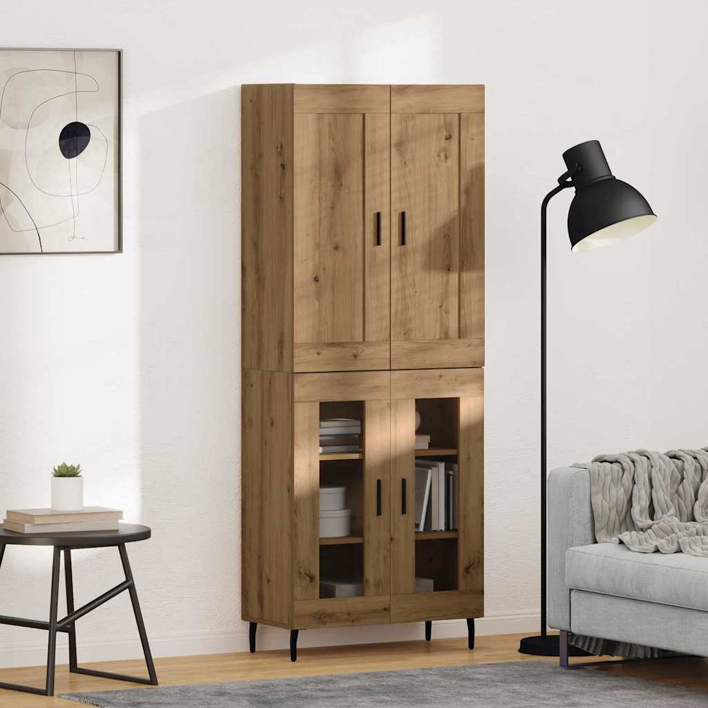 Hoge kast 2 pcs Artisan Eiken 69,5 x 34 x 180 cm Bewerkt hout is nu te koop bij PeponiXL, paradijselijk wonen!